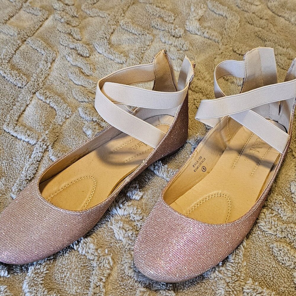 Bella Marie sparkly pink slipper flats